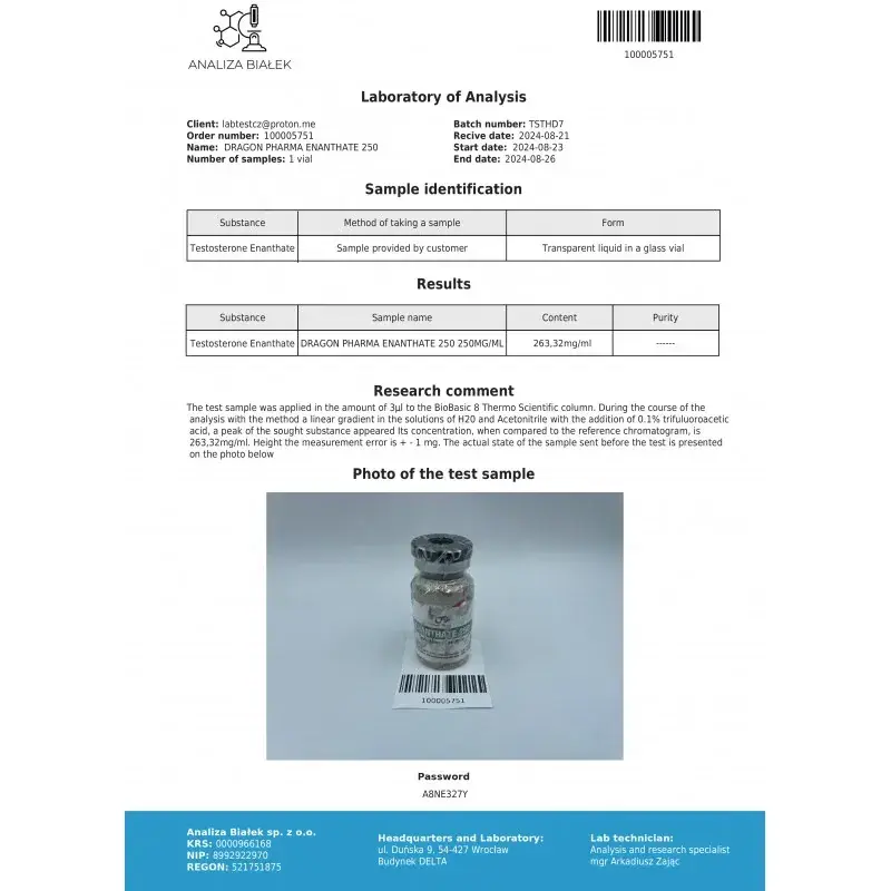 Enantat 250 lab result 2024-08-26