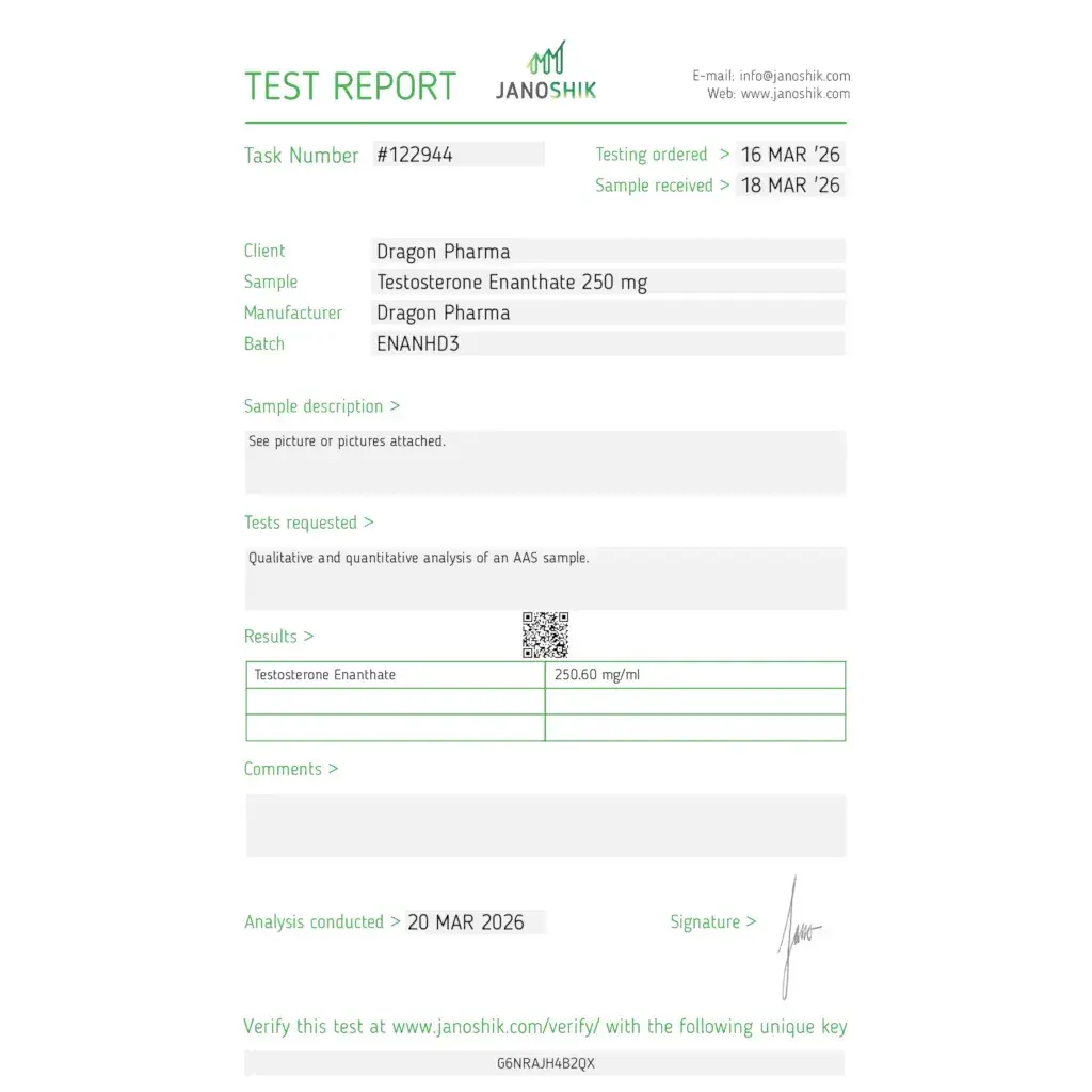 Enantat 250 lab result 2026-03-20