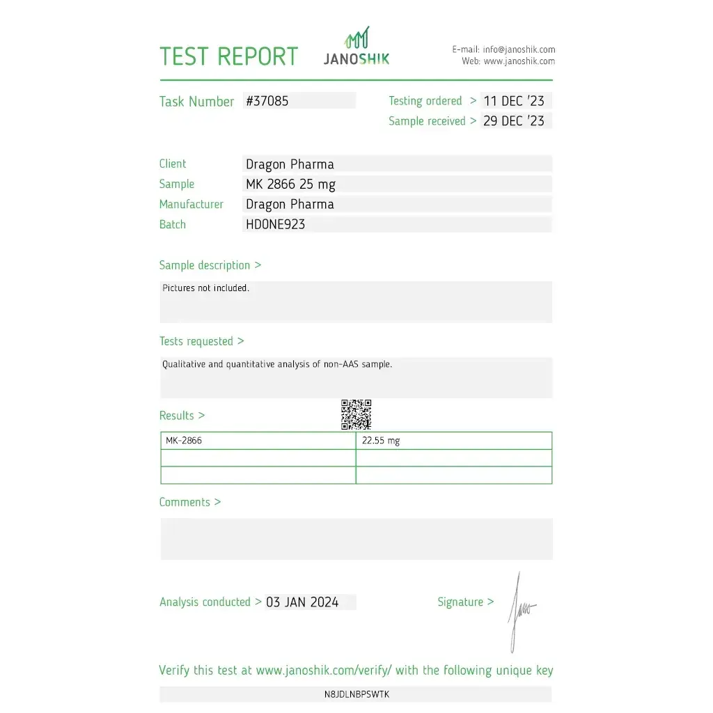 MK 2866 lab result 2024-01-03
