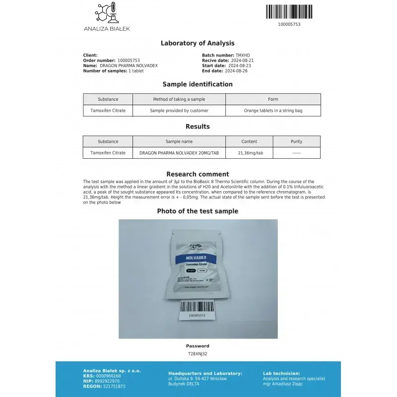 Nolvadex lab result 2024-08-26