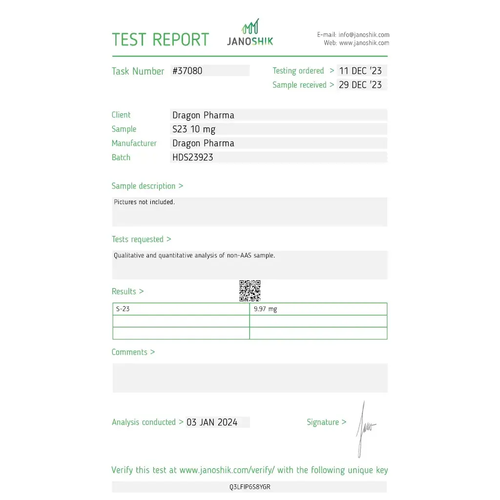 S 23 lab result 2024-01-03