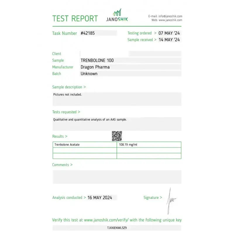 Trenbolone 100 lab result 2024-05-16