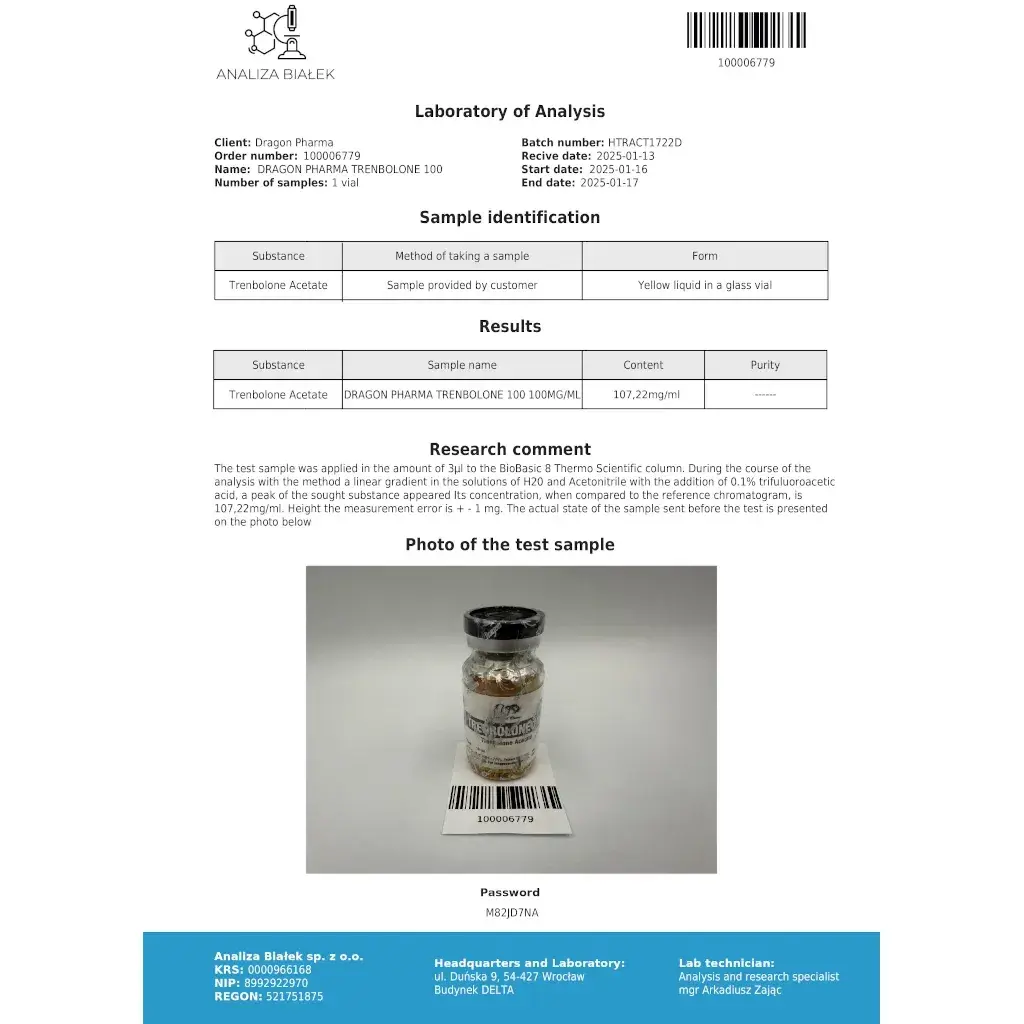 Trenbolone 100 lab result 2025-01-17