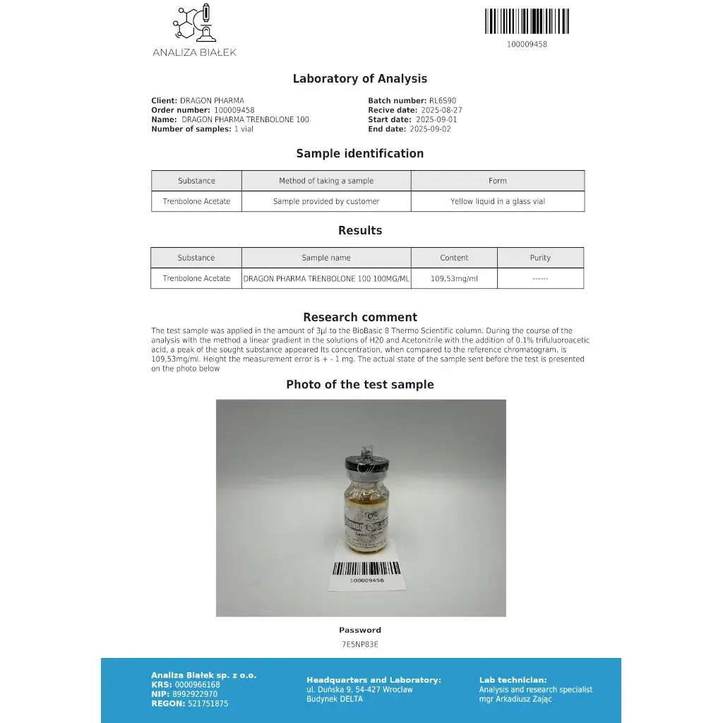 Trenbolone 100 lab result 2025-09-02