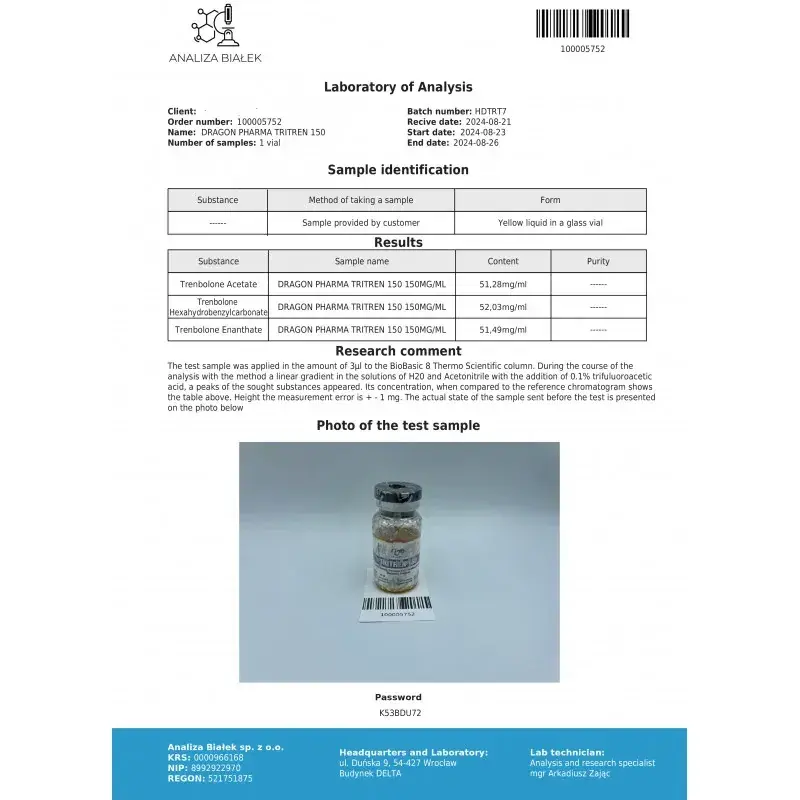 Tri-Tren 150 lab result 2024-08-26