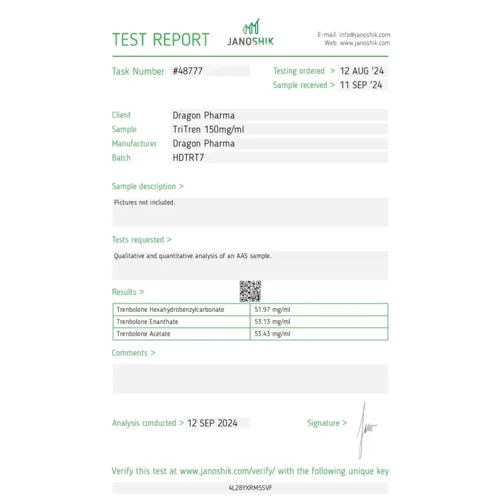 Tri-Tren 150 lab result 2024-09-12