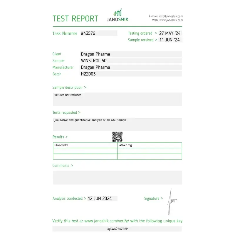Winstrol 50 lab result 2024-06-12
